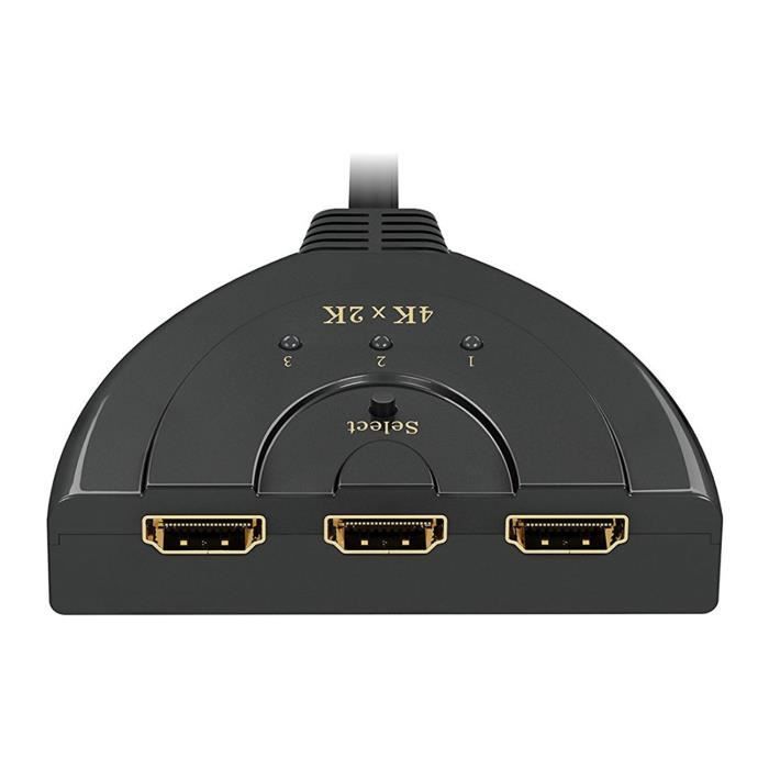 Conmutador HDMI - SODIAL - 4K - 3 puertos - Compatible con 3D