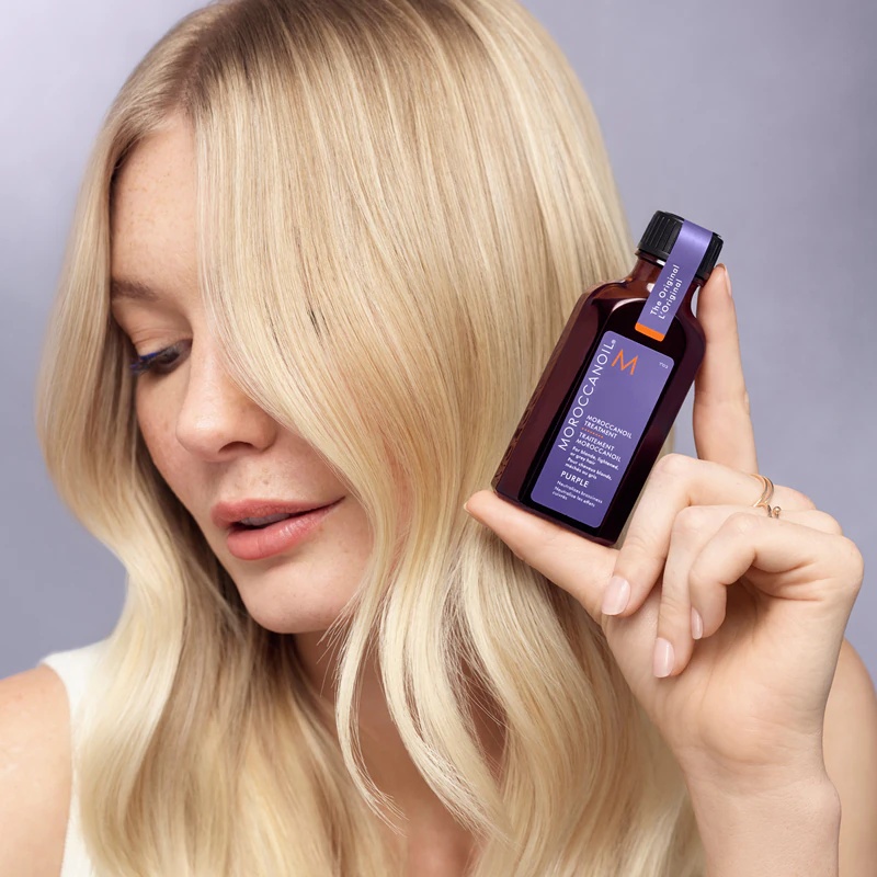 Moroccanoil Treatment Purple maitinamasis aliejus šviesiems ir žiliems plaukams