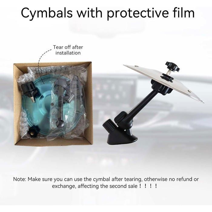 Cymbale Crash Voiture, Lot de 2 Mini Cymbale Tambour, Batterie Musique Metronome pour Grille d'Aération de Voiture(Argent)