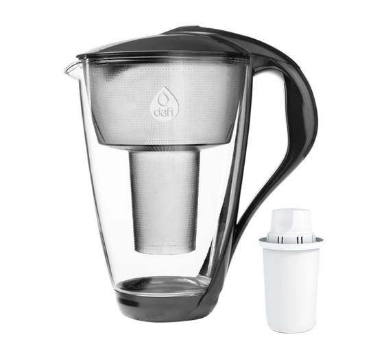 Dafi Crystal LED szklany dzbanek filtrujący 2 l Czarny   wkład Classic