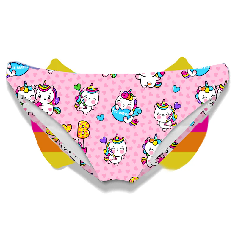Braguitas de baño para niñas con estampado de unicornios