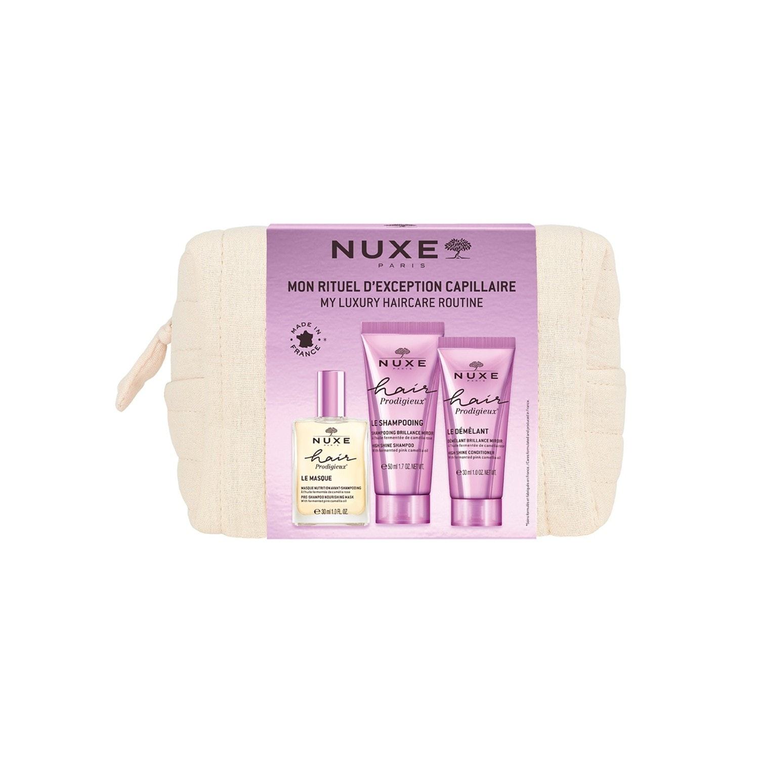NUXE Hair Prodigieux® ceļojumu komplekts Mana greznā matu kopšanas rutīna – 1 gab.