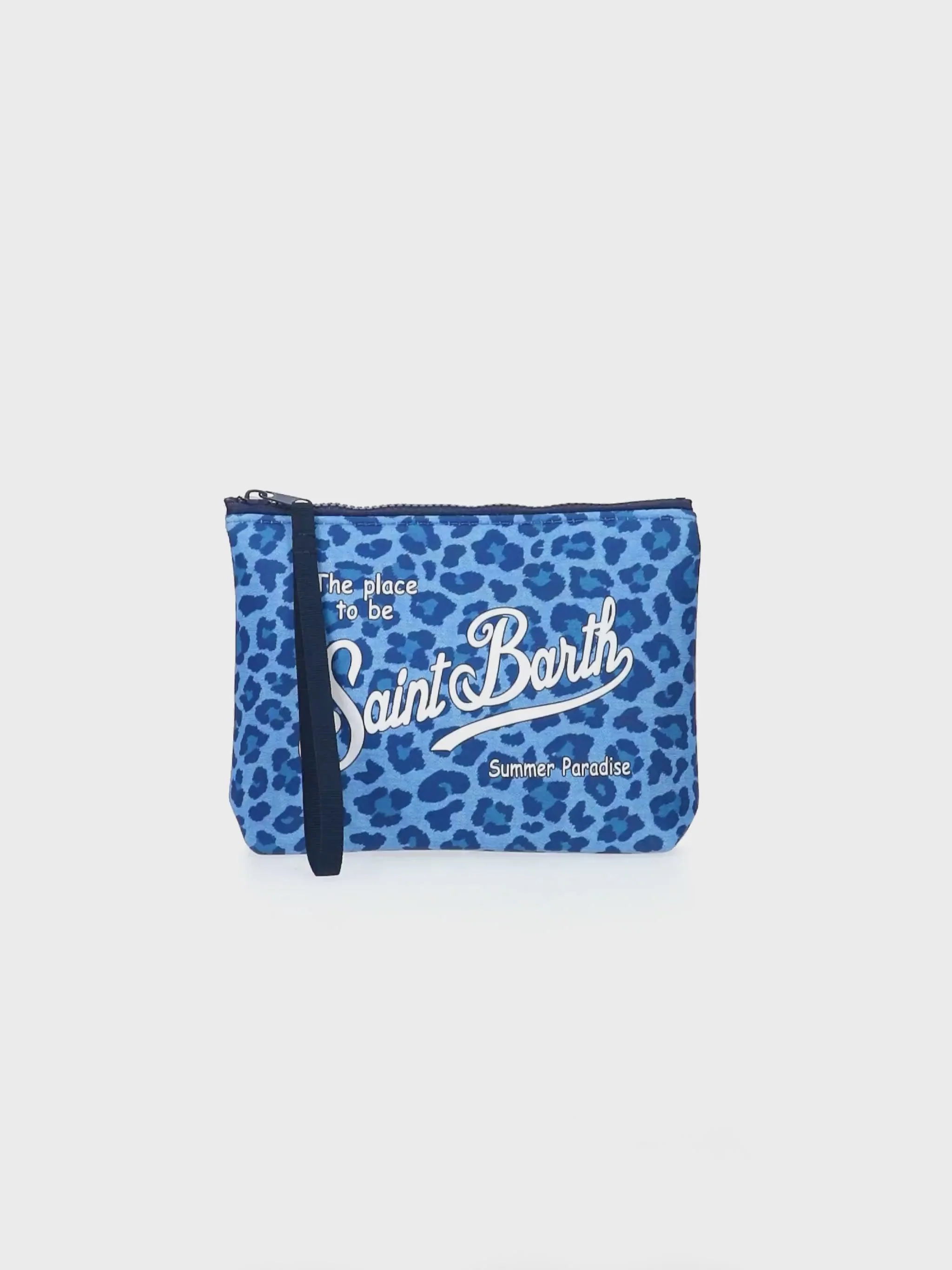 Clutch Aline em neoprene com estampa animal.