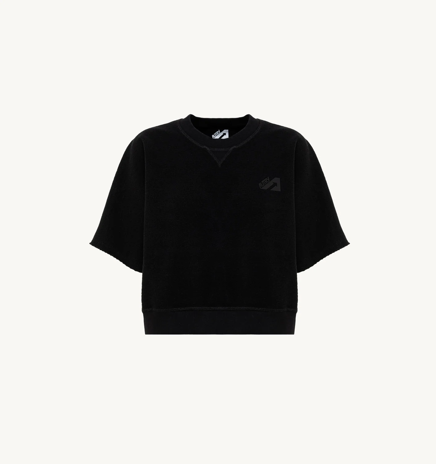 Hanorac scurt din jersey de bumbac negru