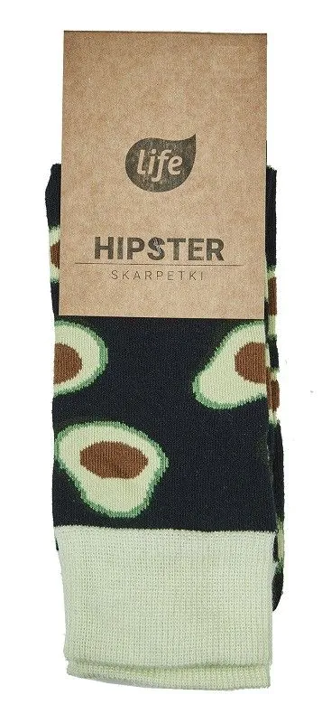 Life Skarpetki Bawełniane Hipster Wzór Awokado Rozm. 39-42