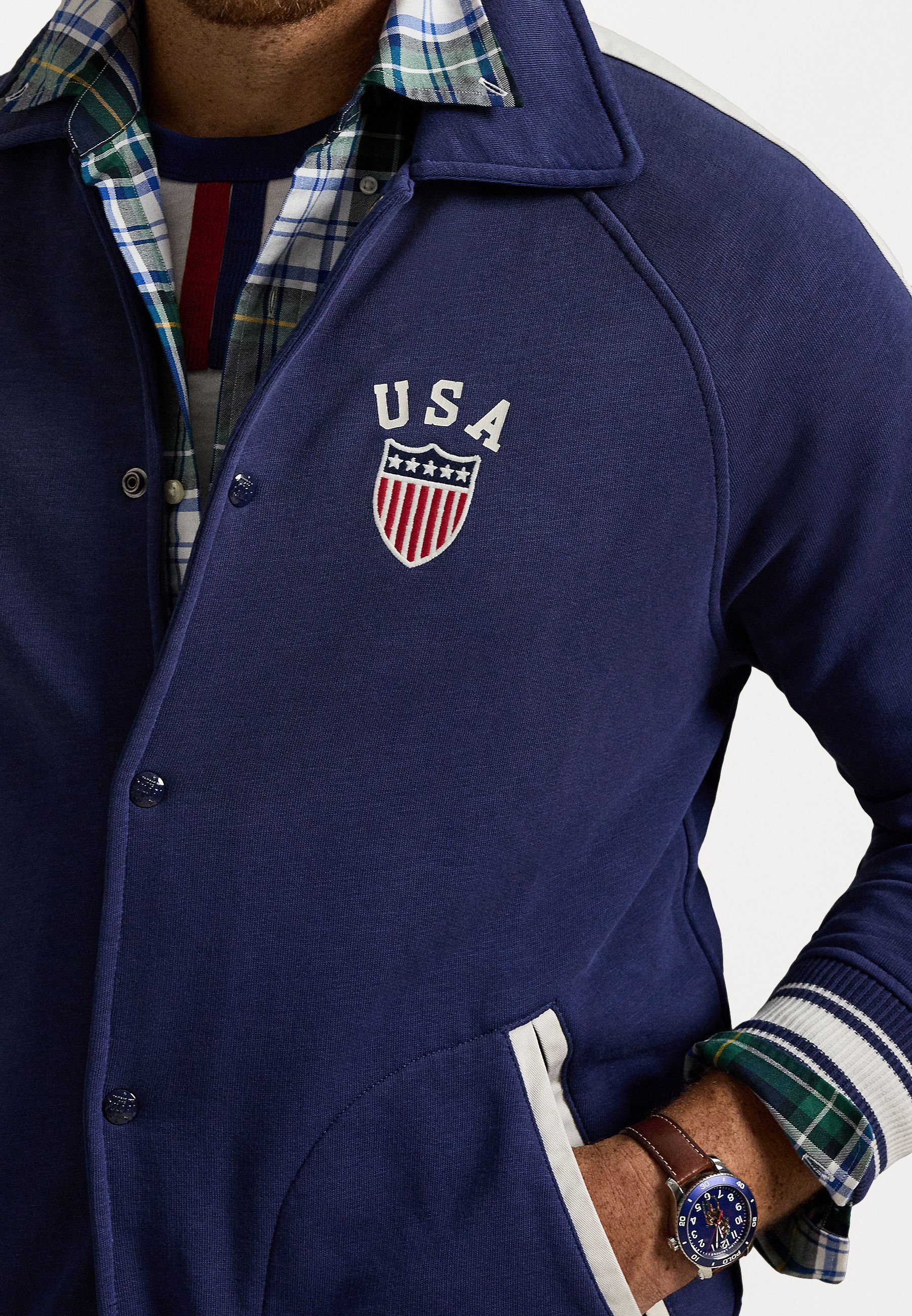 Veste polaire à motif Polo Ralph Lauren grandes tailles - Sweat-shirt zippé - bleu foncé