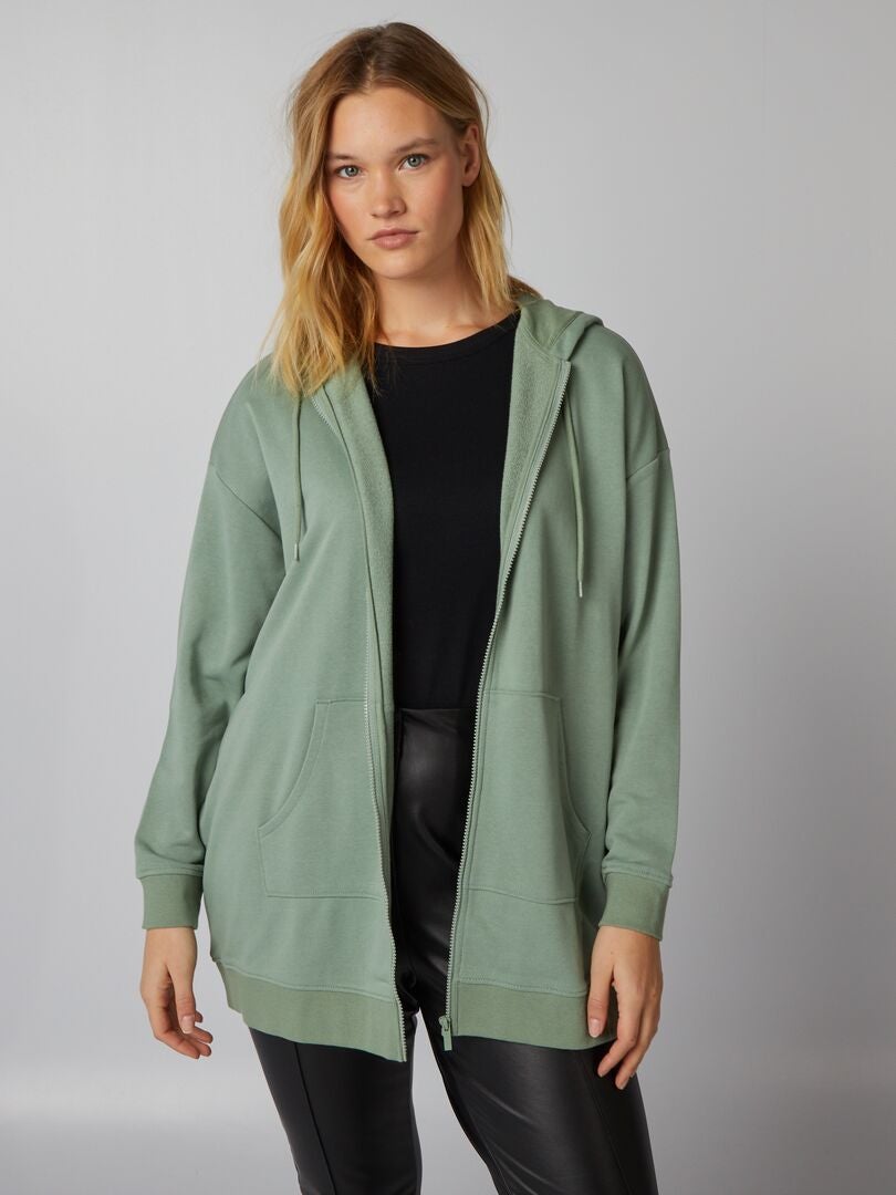 Sudadera con cremallera - VERDE