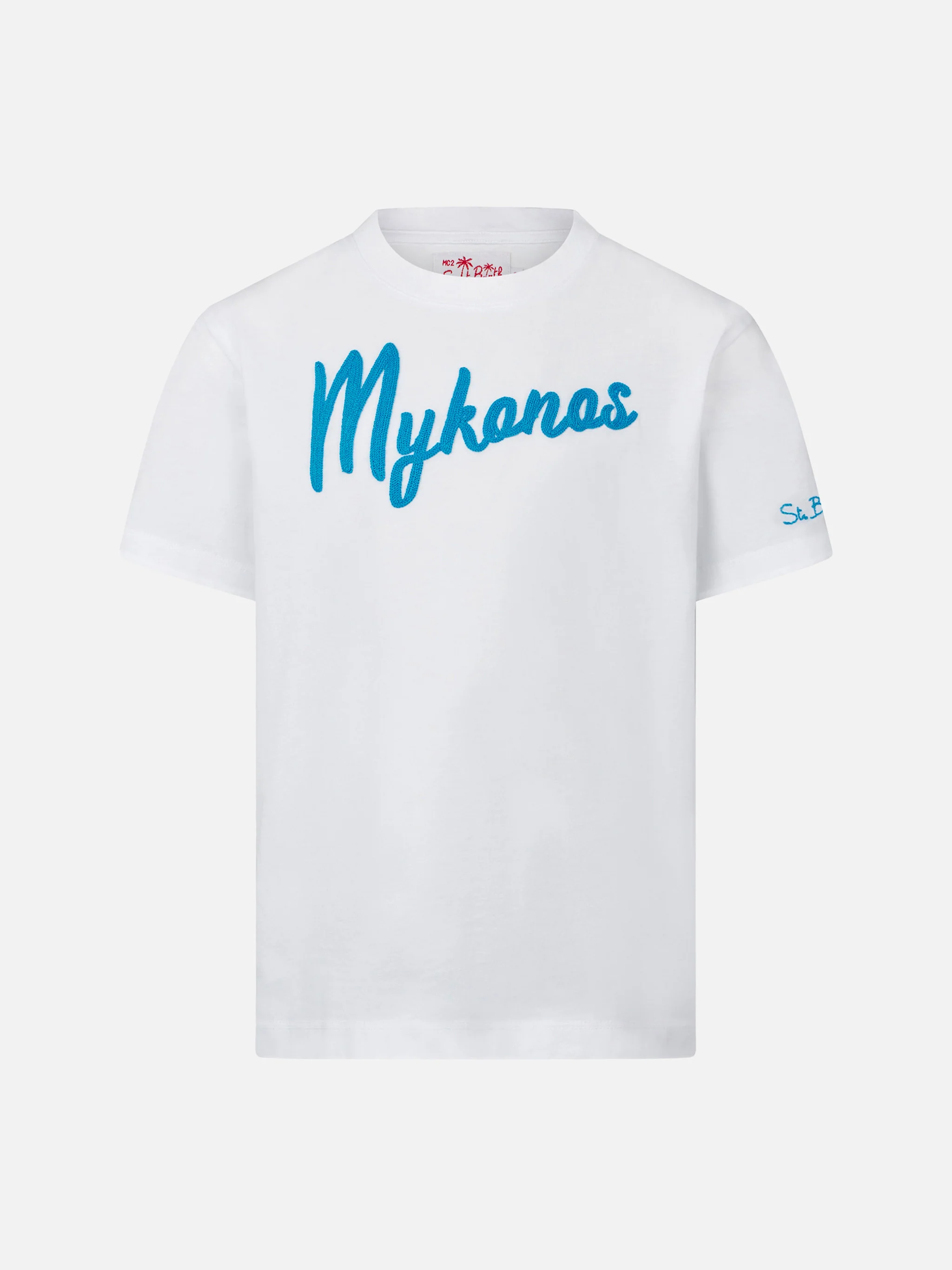 Geborduurd kinder-T-shirt van Mykonos