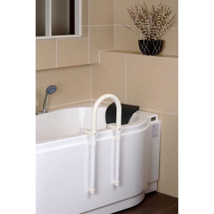 Autonomie und Wohlbefinden – Badewannen-Haltegriff TMI 3983 – Befestigung an der Badewannenverkleidung – 61 x 18 x 23 cm – Weiß