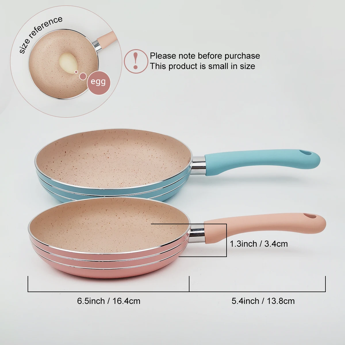 Poêle antiadhésive de 16 cm, mini-poêle à œufs, poêle à omelettes, poêle à crêpes, compatible avec les plaques à induction et à gaz, casserole, ustensiles de cuisine