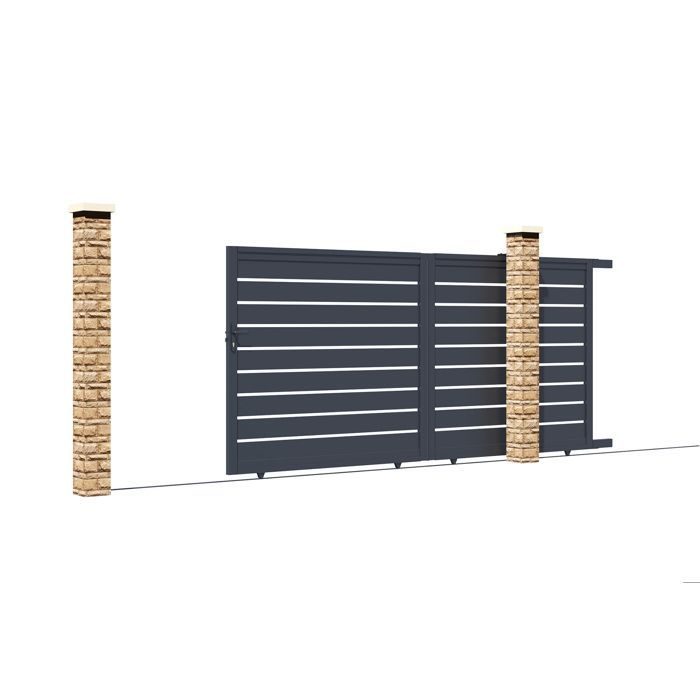 Puerta corredera - Casanoov - VOGEL - 3,5 m de alto (145 cm) - Gris - Aluminio