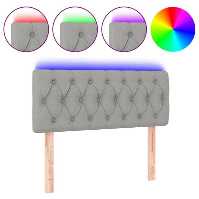 cabecero LED vidaXL para dormitorio, mueble individual, accesorio para cama individual, cabecero de cama interior, gris claro 3121938