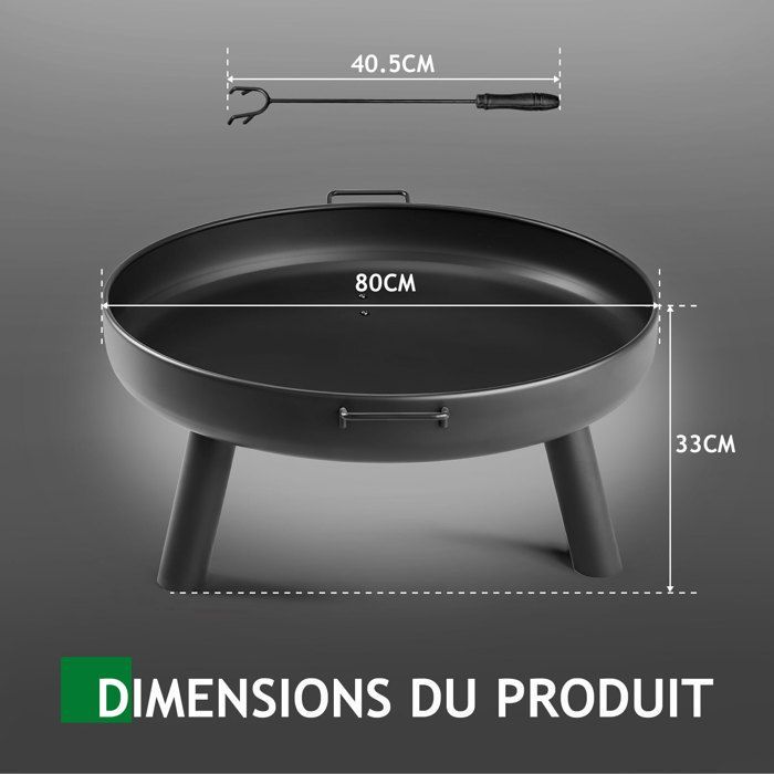 Brasero de jardín de Ø 80 cm, cesta y barril para el fuego, protector contra chispas para calefacción/barbacoa, brasero de madera