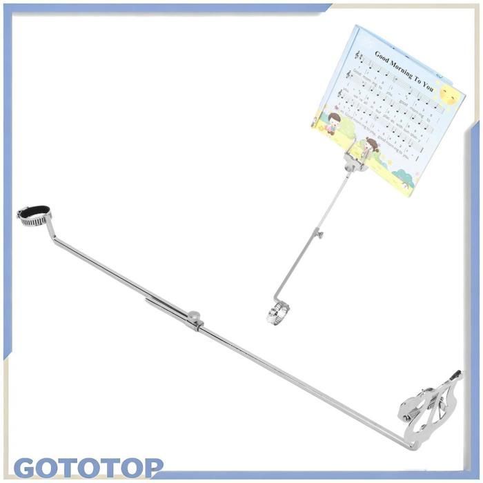 Supporto portatile in ferro per flauto, con clip regolabile per spartiti musicali, ideale per esercitarsi con il flauto.