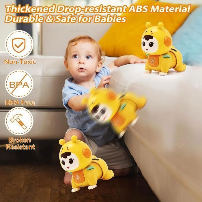 Juguete para bebés que gatean, con música y luz - Unisex - Amarillo - 12 meses - Juguete sensorial para el desarrollo del bebé