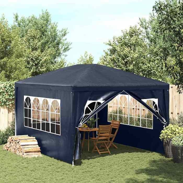 Carpa para fiestas azul de 3x4 m, cenador de jardín, carpa para fiestas azul de 3x4 m ABHT 7881028