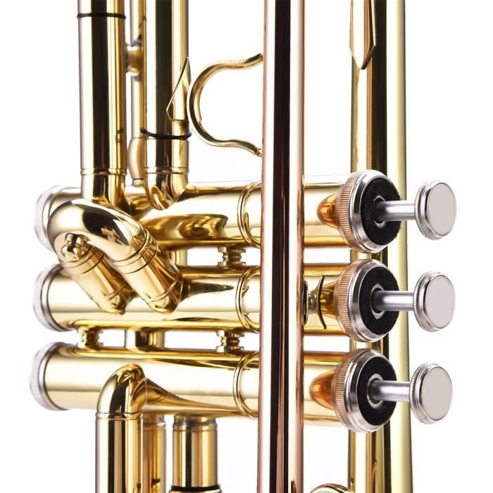 VINGVO LADE Professional Ensemble d'instruments pour trompette en laiton plat Sib (Or)
