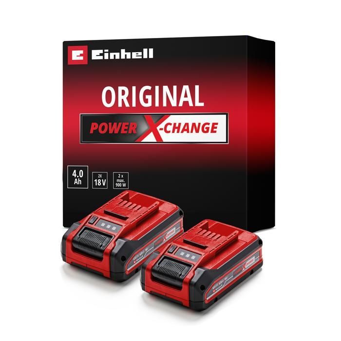 Einhell Double Batterie 4,0 Ah PXC PLUS Twinpack (18 V, Lithium-ion, pour tous les appareils PXC)