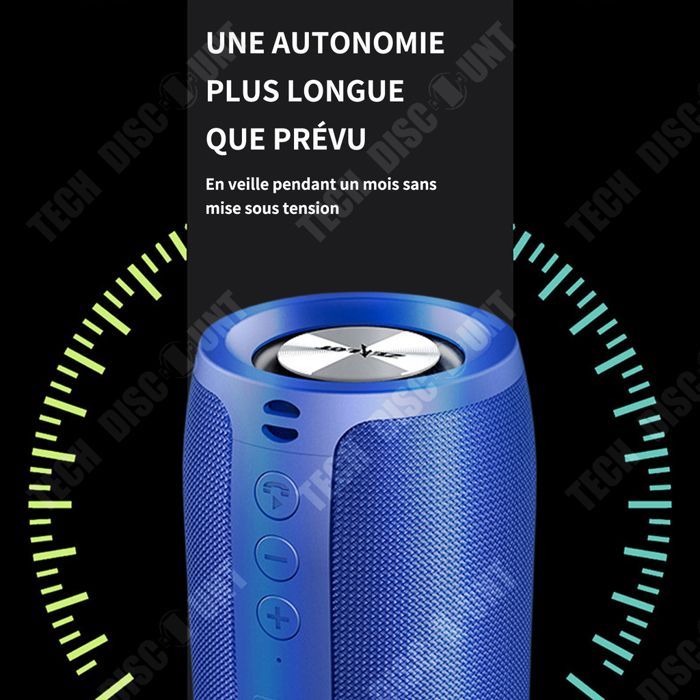 Altavoz Bluetooth - TD - Resistente al agua IPX5 - Bluetooth 5.0 - Graves potentes - Portátil