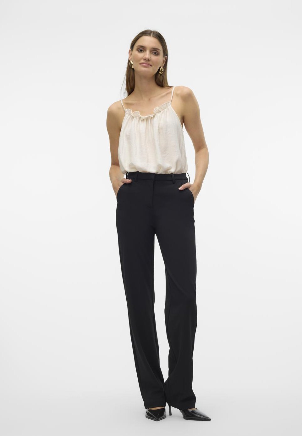 VMMAYA MR STRAIGHT SOLID - Kangashousut - blackVero Moda