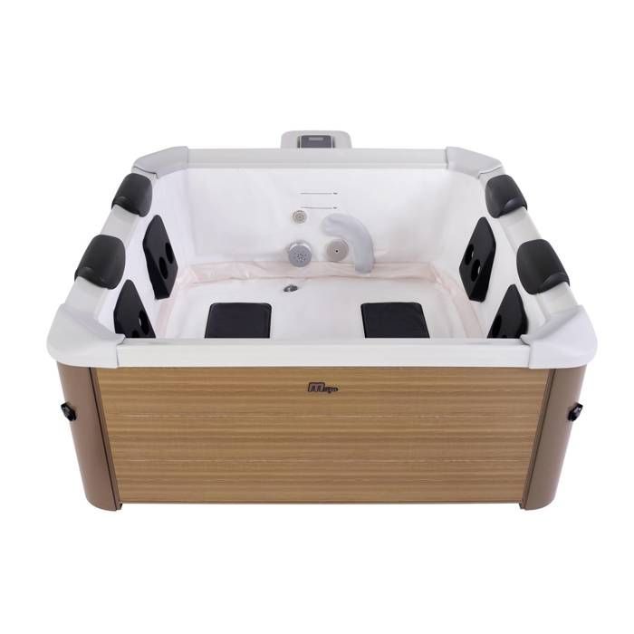 OSLO AMBER 6-person rigid square beige spa with hydromassage and 4 cushions