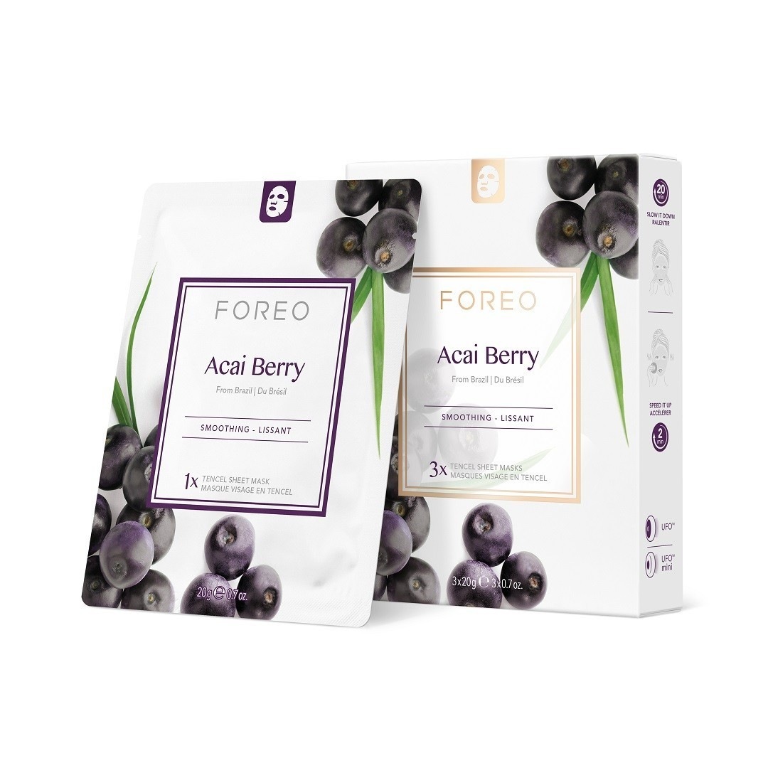 FOREO Sheet Mask Huidverzorging Farm To Face Acai Berry Masker - 3 stuks
