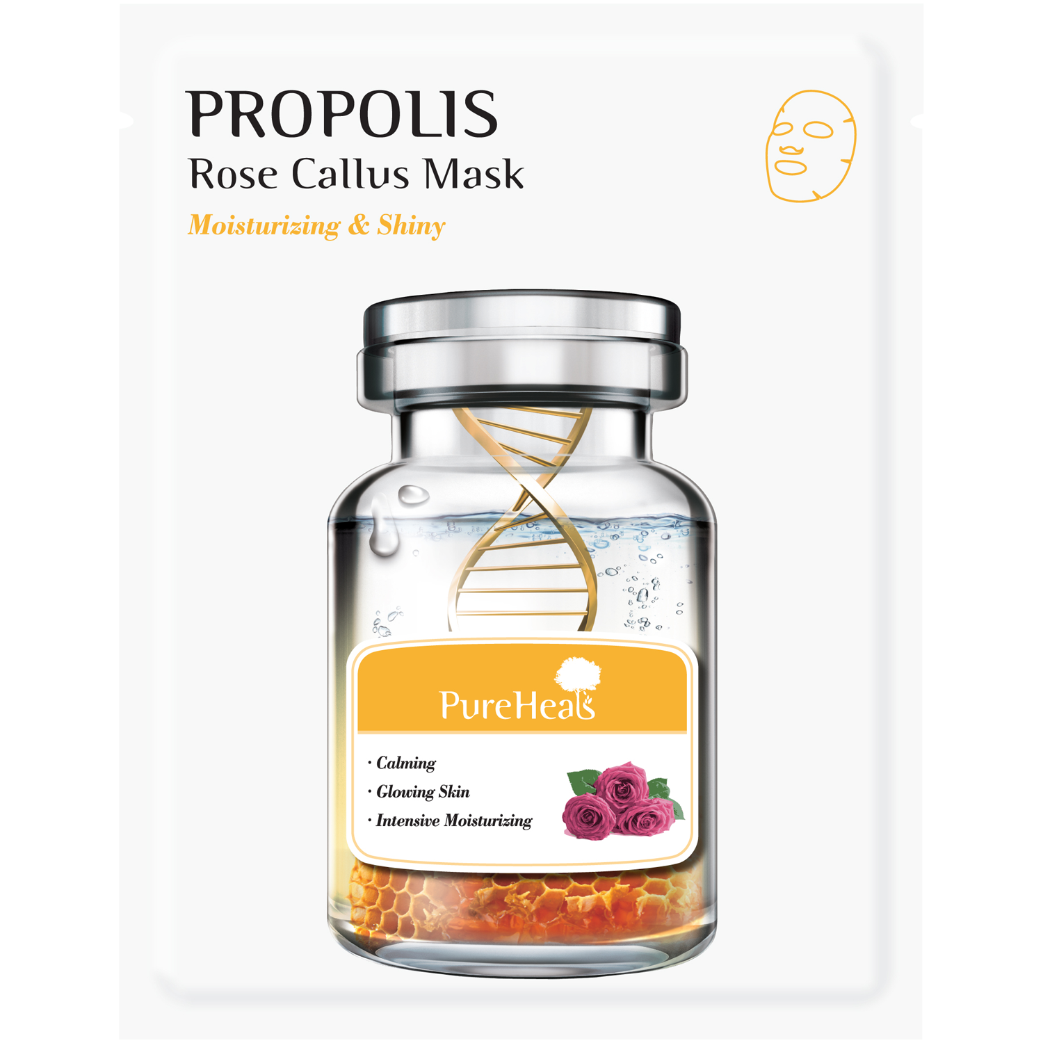 Pureheals återfuktande och uppljusande ansiktsmask med propolis och rosenstamceller 25g