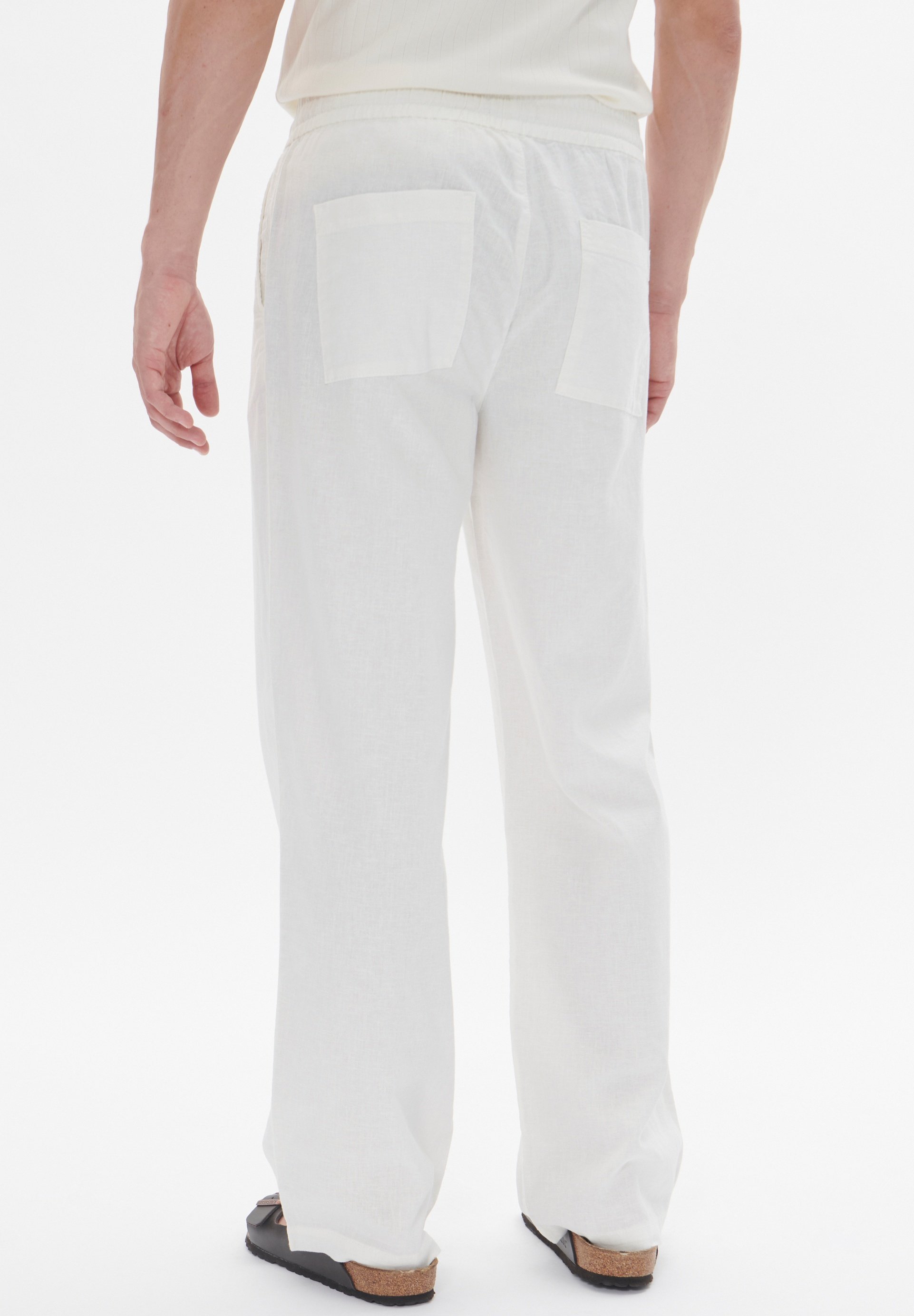 Matinique BARTON WIDE - Pantaloni - bianco screziato