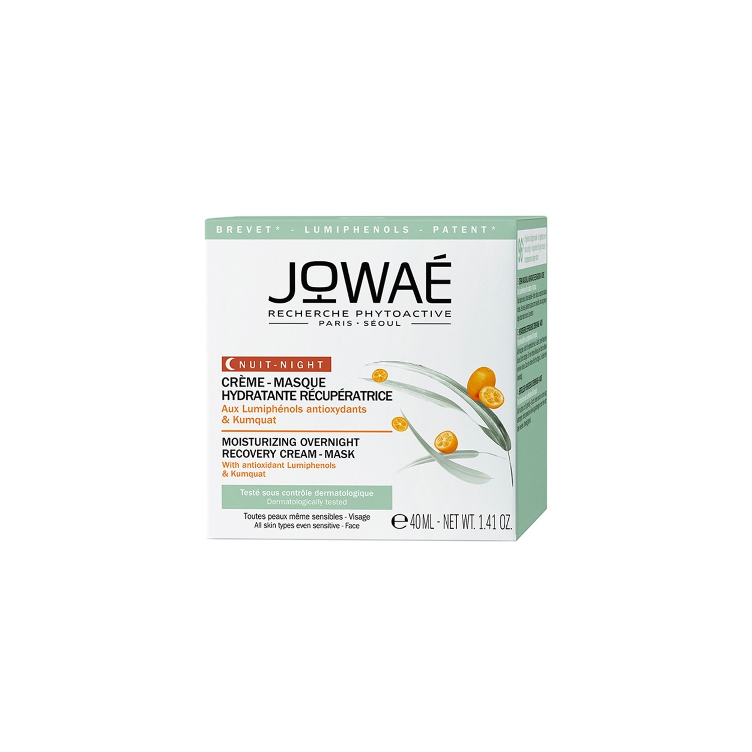Jowaè Crème-Masque Hydratante Récupératrice Nuit au Kumquat