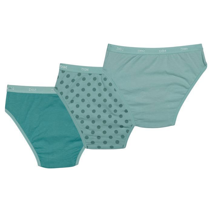 Paquete de 3 bragas de algodón elástico con lunares para niña de Les Pockets.