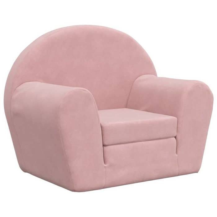 vidaXL Children's Sofa Bed, Pink Soft Plush 356997