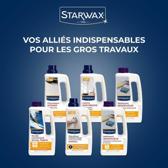 Lessive sols,murs et plafonds-Sans rinçage-Nettoie et dégraisse-Haut rendement jusqu'à 250m²-Efficace même dilué à l'eau froide-1L