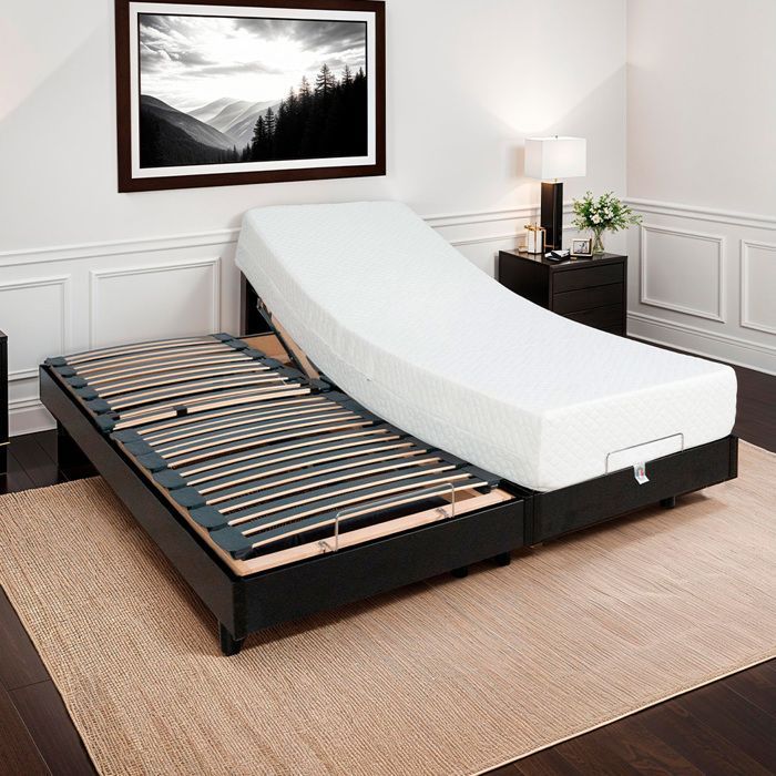 Duo-Set: Memory-Schaum-Matratze + 2 elektrische Flex-Bettgestelle 80 x 200 cm