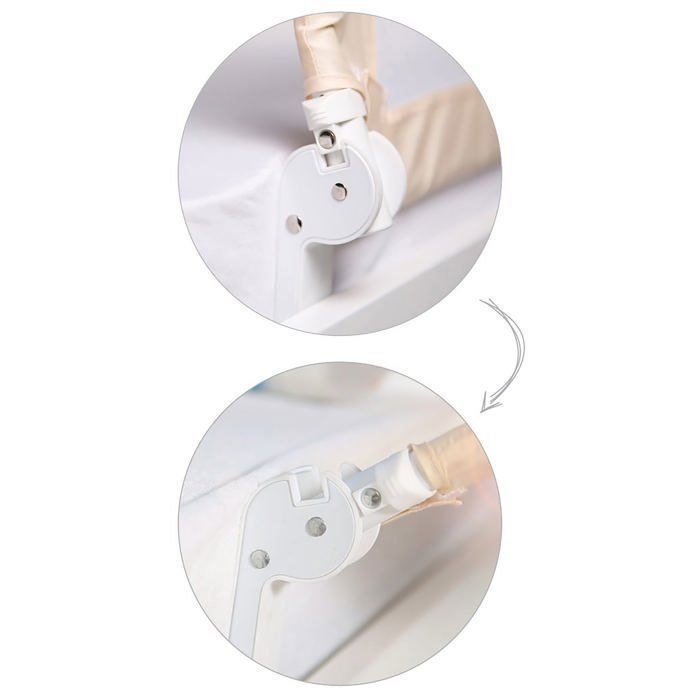 ROBA Klipp-Klapp Absturzsicheres und klappbares Bettgitter für Kinder und Babys – 100 cm – Beige