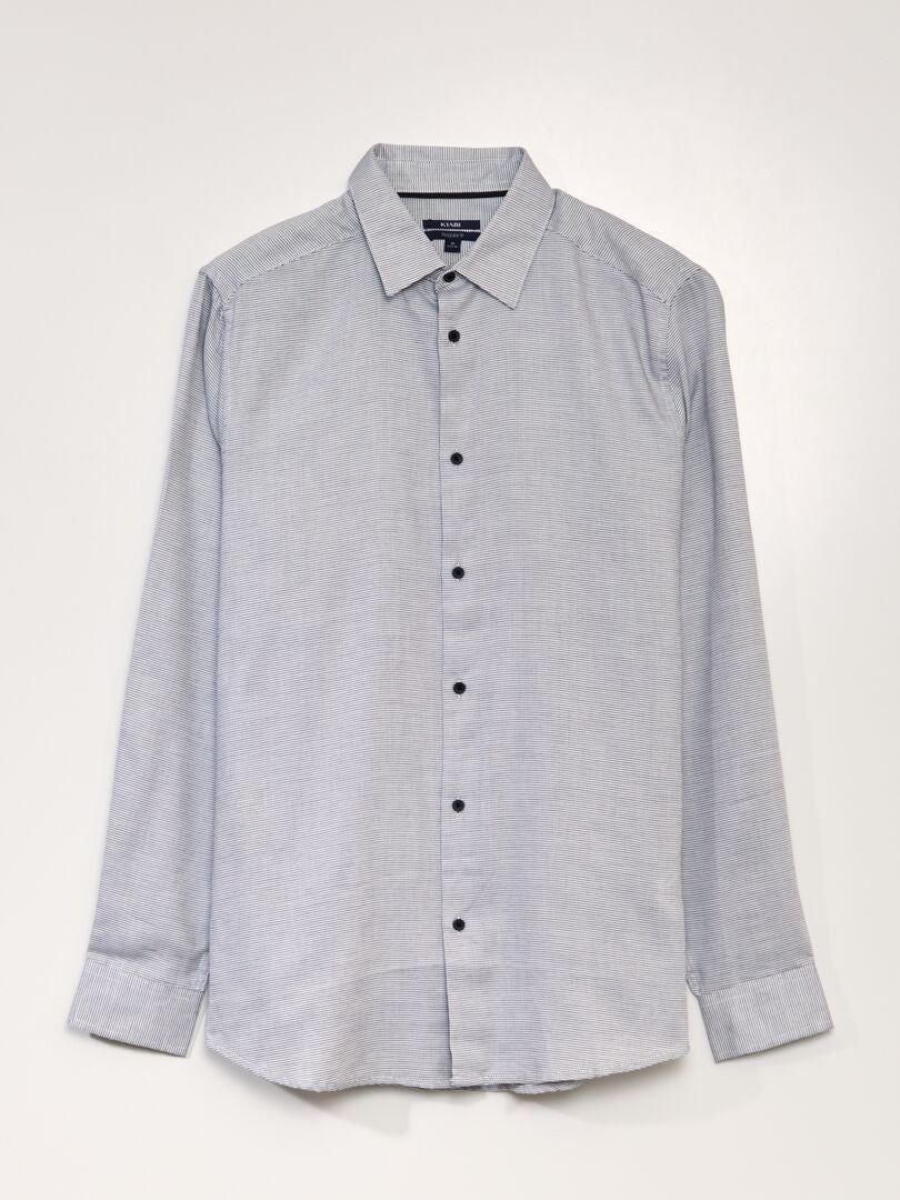 Camisa de algodón dobby de corte regular - AZUL