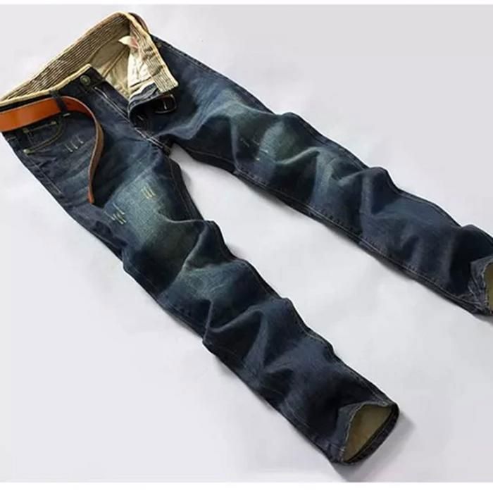 Pantalones vaqueros FUNMOON para hombre - Corte ajustado - Azul - Corte recto - Ajuste casual/urbano/para actividades al aire libre