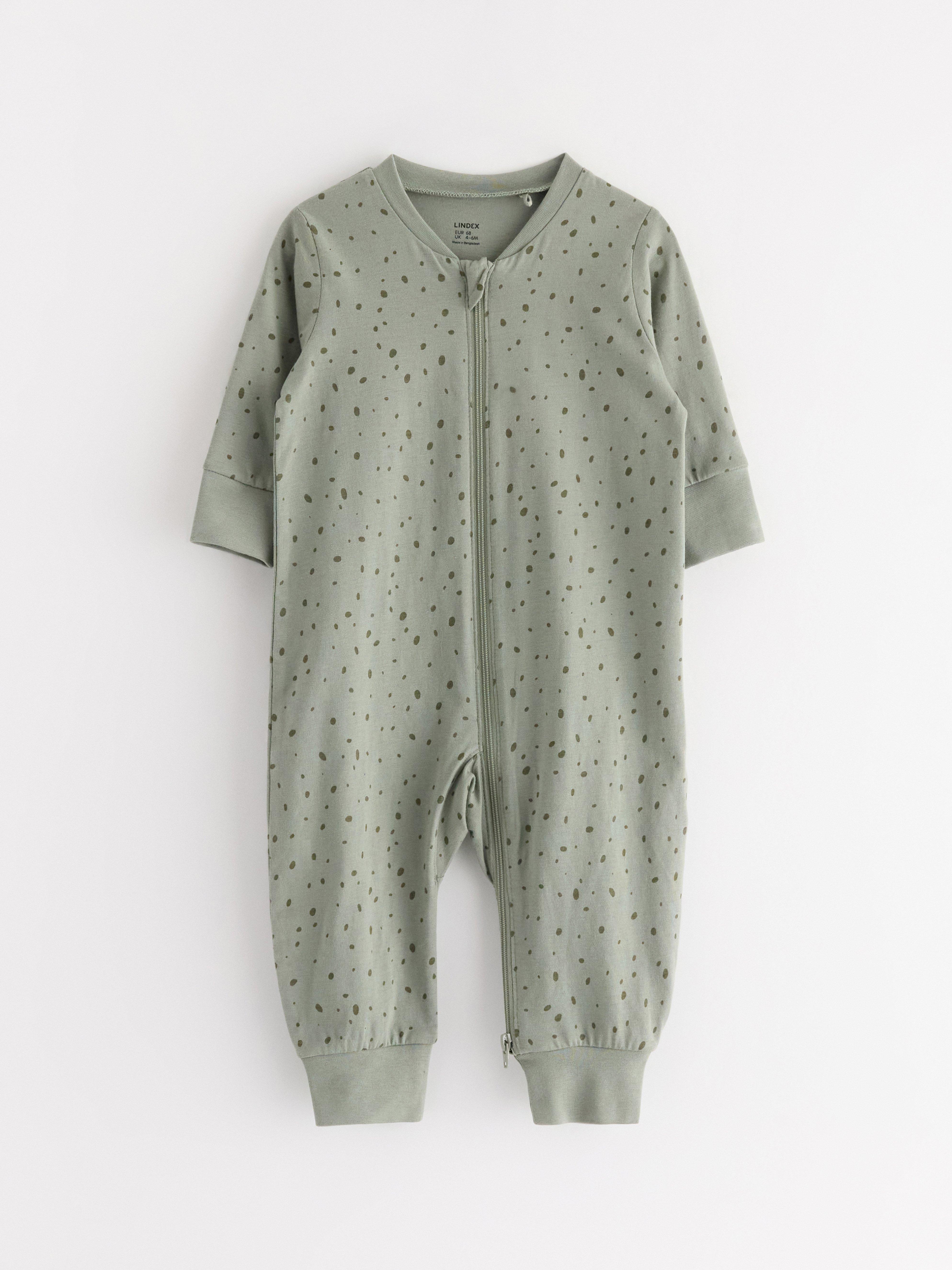 Pijama verde-acinzentado