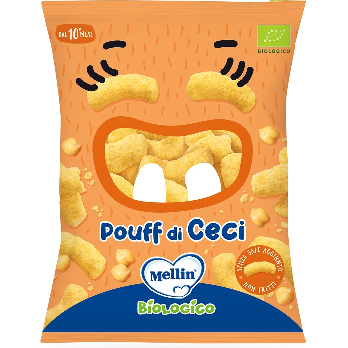 MELLIN Mellin biologische snack 20 g kikkererwtenpoef