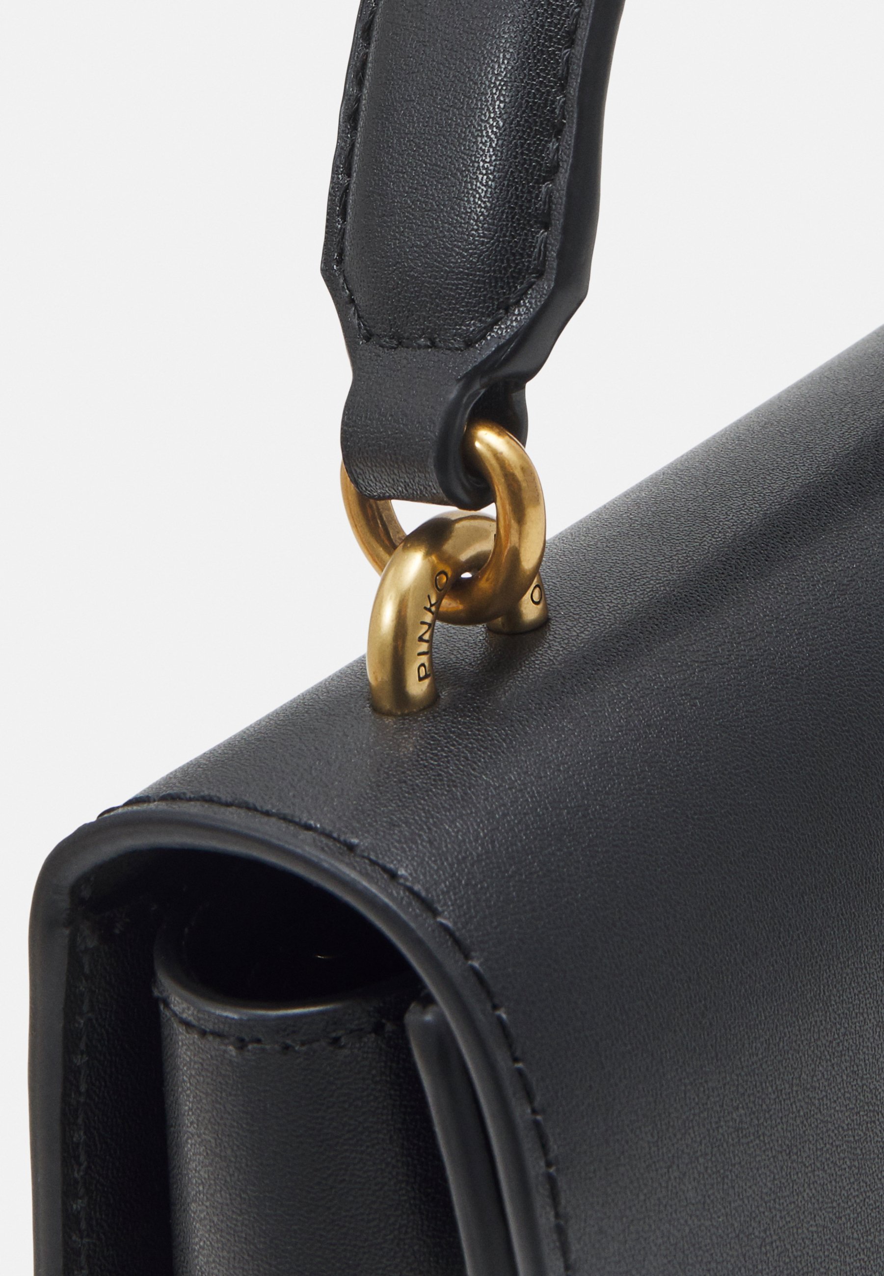 Pinko LOVE ONE TOP HANDLE MINI - Handtas - zwart/antiek goudkleurig