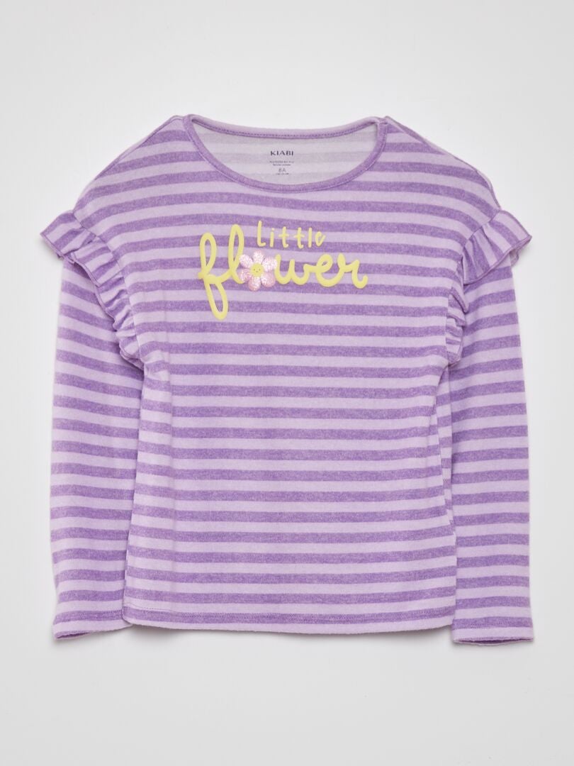 Zacht gebreid T-shirt - PAARS