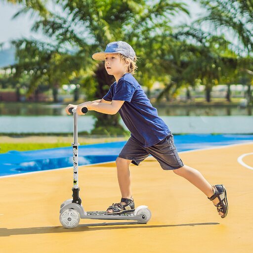  Homcom 371-034gy Dreirad-Kinderroller