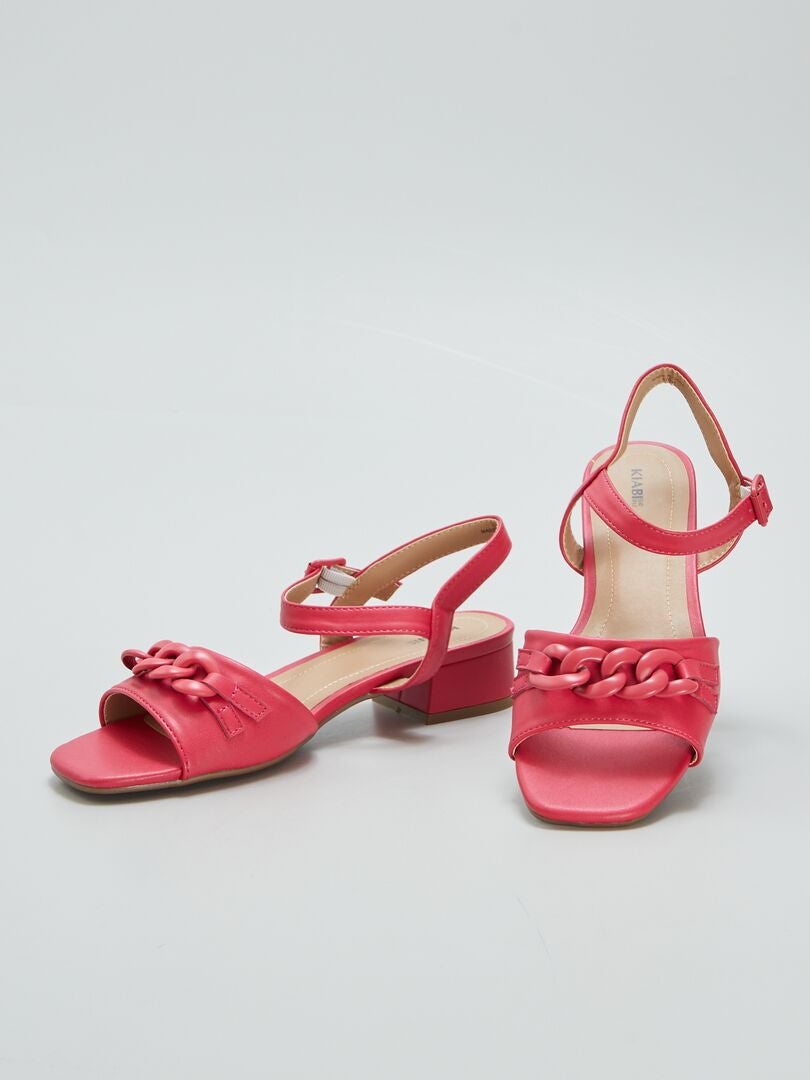 Sandalen met hak - ROOD