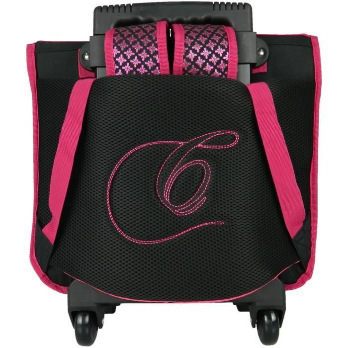 CYBEL Cartable à Roulettes 38 cm 2 Compartiments.+ 1 poche Rose Enfant