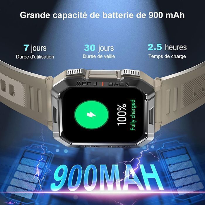 Reloj inteligente Blackview W60 para deportes, pantalla de 2,01