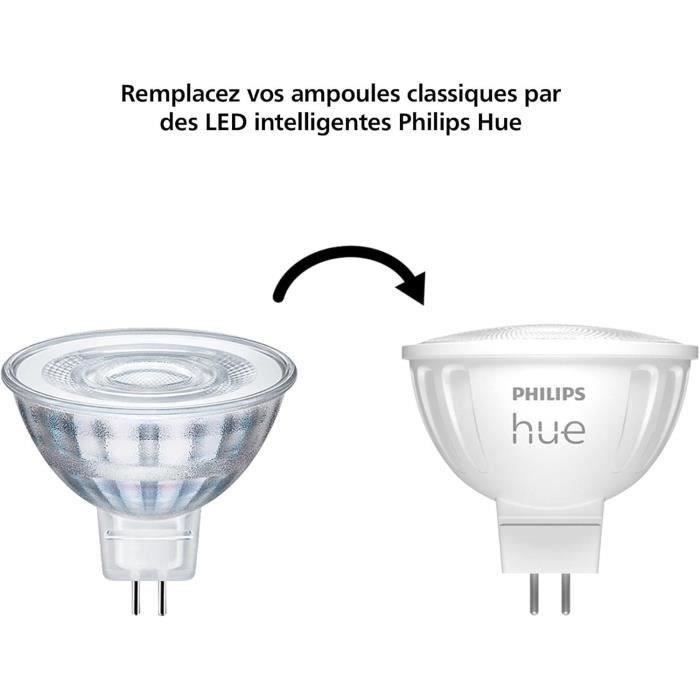 Intelligente Glühbirne – PHILIPS HUE – MR16 – Weißes Licht – Bluetooth-kompatibel – 2er-Pack – Kompatibel mit App und Sprachsteuerung
