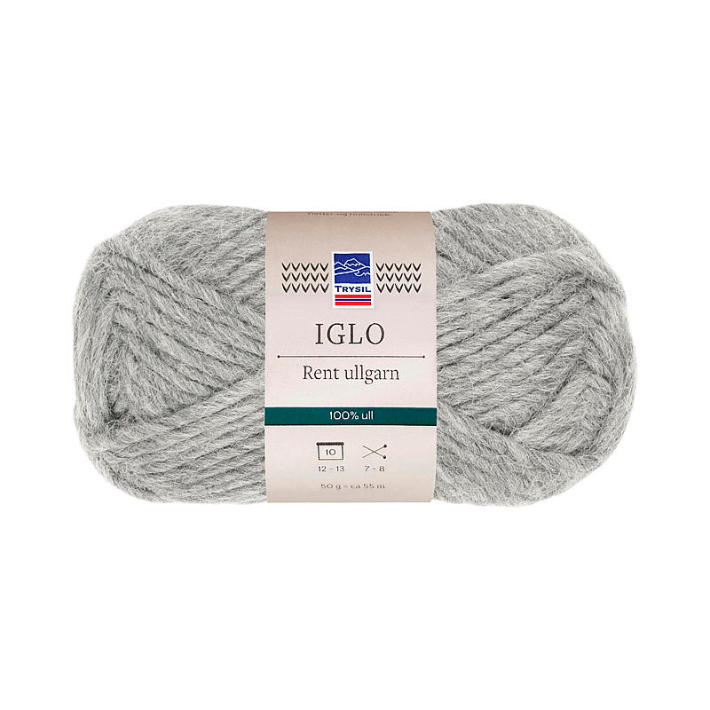Trysil Iglo ullgarn 100% ull, ljusgrått