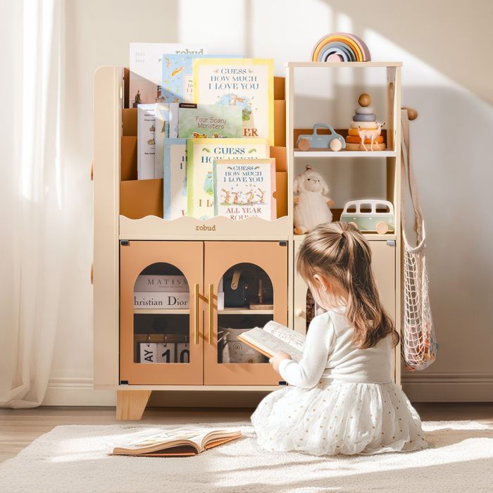 Bibliothèque pour enfants -ROBOTIME Organiseur de rangement pour jouets