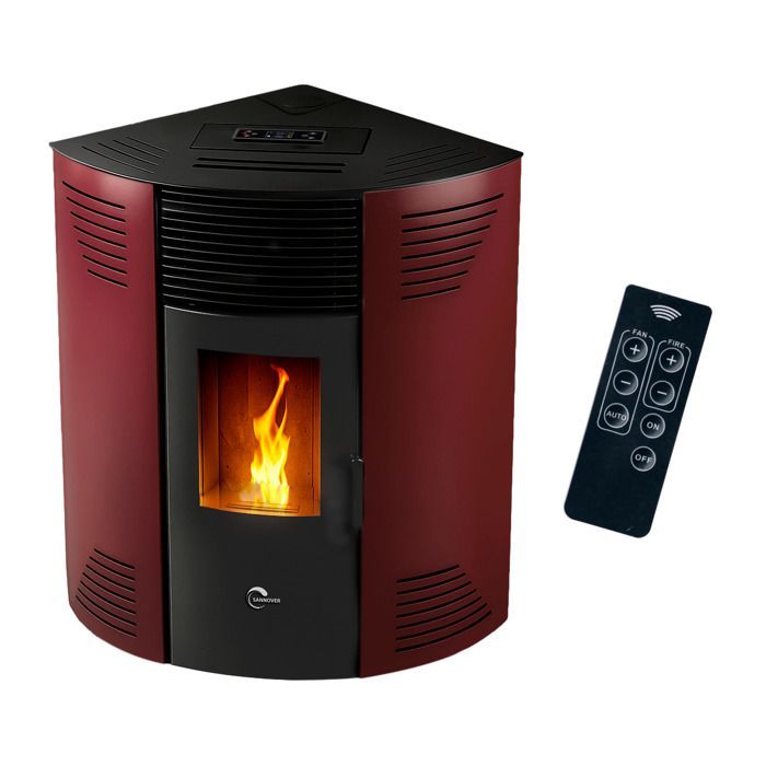 Estufa de pellets de esquina sellada Iseos Bordeaux Sannover de 12,2 kW