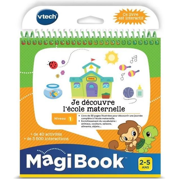 Livre Interactif Magibook - VTECH - Je Découvre L'École Maternelle - Niveau 1 - 32 pages illustrées