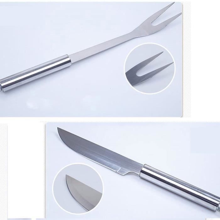 Stainless steel barbecue utensils for cooking in the garden